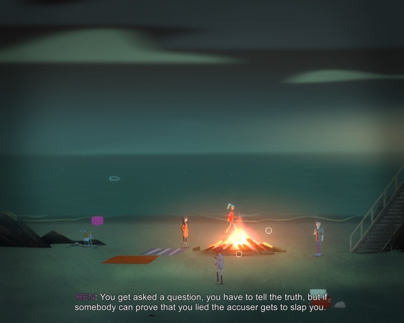 Screen z gry "Oxenfree" (źródło: rozgrywka własna)  