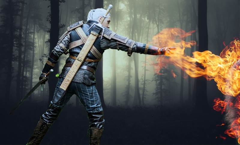 Marcin Skalski jako Geralt (grafika: Mateusz Małys)  