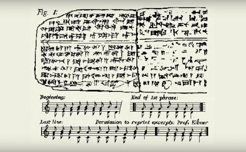 Hymn do Nikkal - transkrypcja (źródło: youtube.com/screenshot)  