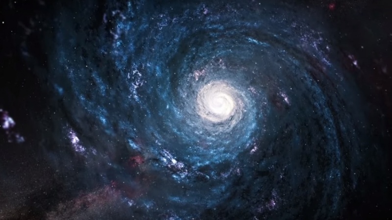 Galaktyka spiralna (źródło: youtube.com/screenshot)  