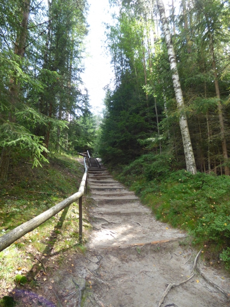Jestem pod wrażeniem, jak Czesi ładnie zaprojektowali i wykonali ścieżki wzdłuż jeziora polodowcowego w Skalny Mieście - pełen szacun!  