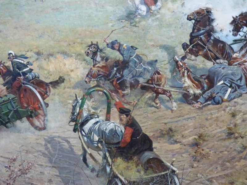 Fragmenty wspaniałego obrazu przedstawiającego Bitwę pod Racławicami.  