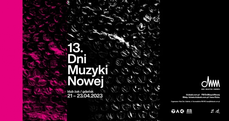 Oficjalny plakat festiwalu 13. Dni Muzyki Nowej (źródło: klubzak.com.pl)  