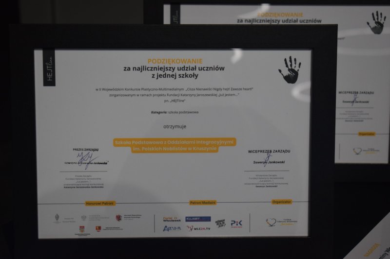 Uroczysta gala II konkursu "Cisza Nienawiści Nigdy hejt! Zawsze heart!" (fot. PJ)  
