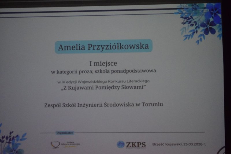 Gala IV Wojewódzkiego Konkursu Literackiego „Z Kujawami Pomiędzy Słowami” (fot. PJ)  