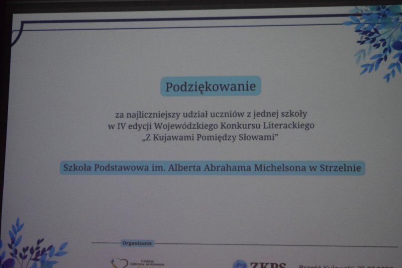Gala IV Wojewódzkiego Konkursu Literackiego „Z Kujawami Pomiędzy Słowami” (fot. PJ)  