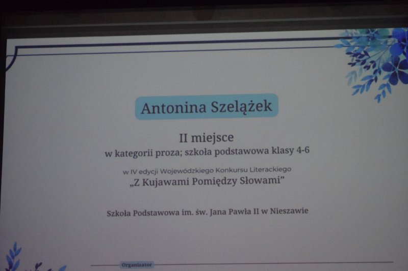 Gala IV Wojewódzkiego Konkursu Literackiego „Z Kujawami Pomiędzy Słowami” (fot. PJ)  