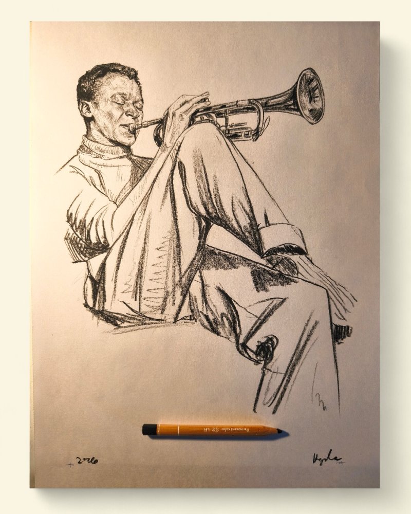 Miles Davis - szkic artystyczny (materiały prasowe/Reset - dystrybutor klasyki kina)  