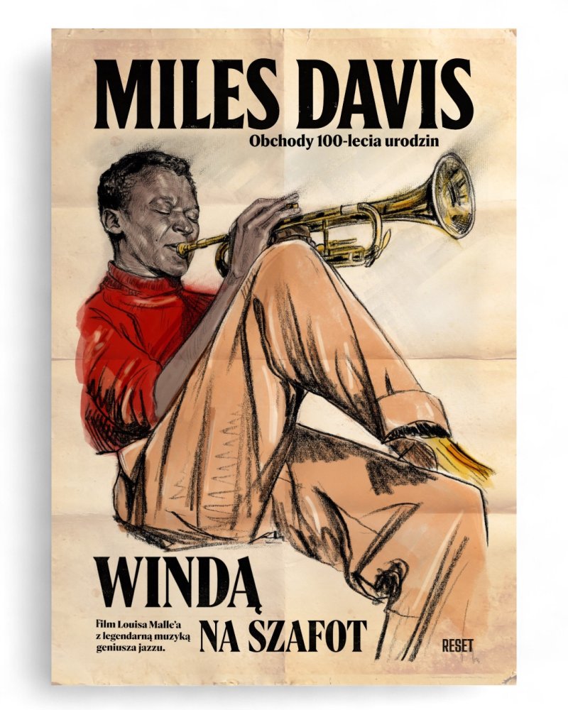 Miles Davis - plakat artystyczny (materiały prasowe/Reset - dystrybutor klasyki kina)  