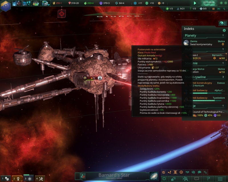 Screen z gry "Stellaris" (źródło: rozgrywka własna)  