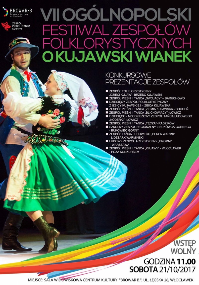 Plakat VII Festiwalu Zespołów Folklorystycznych (źródło: materiały promocyjne organizatora)  